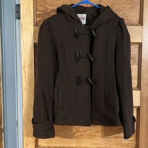 Brown Mossimo peacoat with a hood